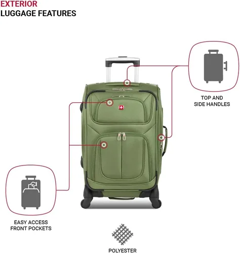 Vista 204 de SwissGear - Equipaje suave expandible Sion con ruedas, Negro