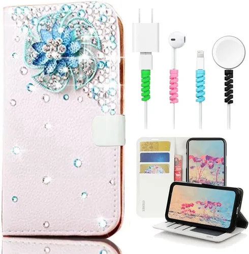 Vista 7 de Bling SSBLDwCPSeries-16 - Funda de piel con tapa y protector de cable, diseño 3D
