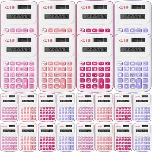 Vista 8 de Hoteam - Calculadora básica de bolsillo para el regreso a la escuela, 16 unidades, color brillante