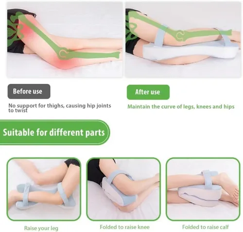 Vista 5 de Almohada de espuma viscoelástica para dormir, soporte para piernas y rodillas para embarazo, dolor de espalda, cadera y ciática, ideal para dormir
