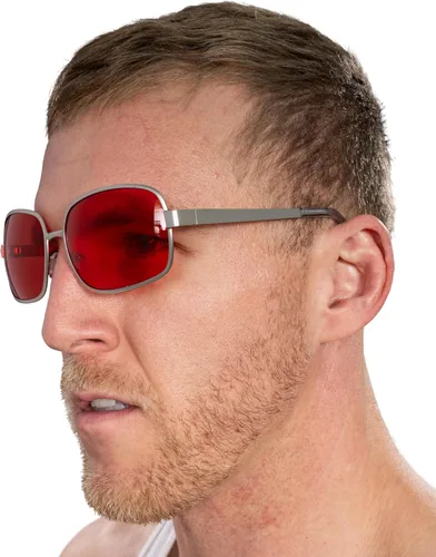 Vista 4 de Costume Agent Disfraz de vendedor de jabón de lucha para Halloween, accesorio de gafas de sol rojas para cosplay
