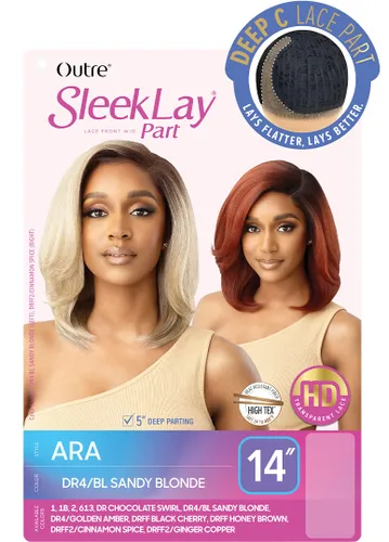 Vista 2 de Outre SleekLay Part HD Deep-C encaje parte frontal peluca Ara (DRFF cereza negra)