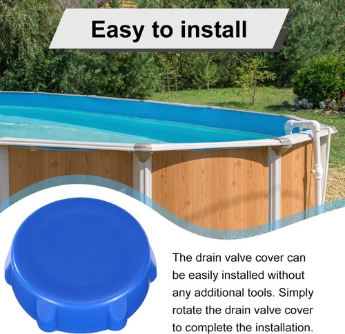 Vista 7 de Lyreh Tapa de válvula de drenaje de repuesto compatible con Coleman Pools P01006, accesorios de tapa de drenaje de piscina para un fácil Azul