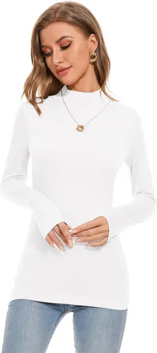 Vista 4 de Camiseta de manga larga con cuello alto falso para mujer