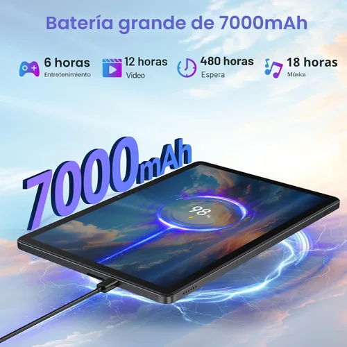 Vista 6 de Tablet Android 16 de 11 pulgadas, 16 GB + 128 GB, tabletas 2 en 1 con teclado MTK8786 Octa-Core Processor, 1TB Expand, 21MP Camera, 7000mAh