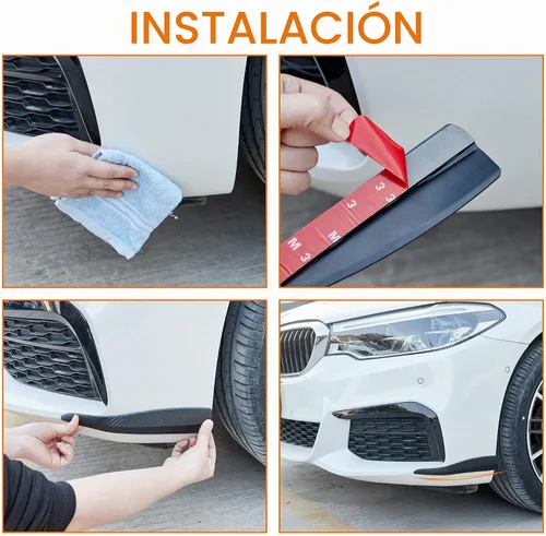 Vista 4 de TOMALL 2 calcomanías universales de fibra de carbono Protecor para esquinas de automóvil para parachoques delantero y trasero, protector