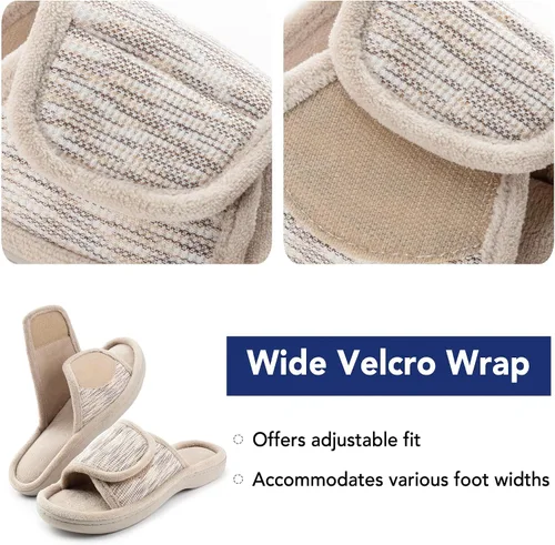 Vista 3 de RockDove - Pantuflas de espuma viscoelástica ajustables con envoltura para mujer