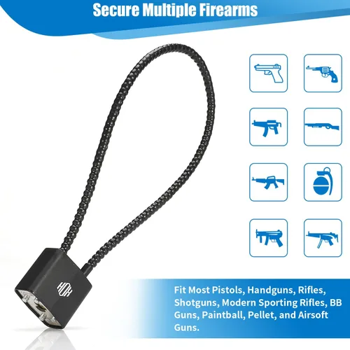 Vista 5 de HOX Cerraduras para pistola de cable con llaves, cerradura de seguridad con llave igual, para bloqueo de armas de fuego y seguridad