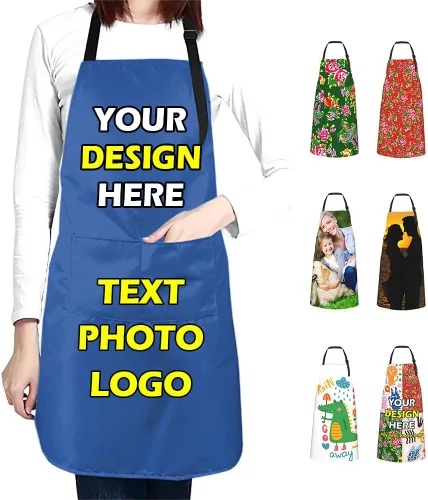 Vista 38 de Delantales impermeables personalizados para diseñar tu propia imagen, logotipo, texto, añadir fotos, delantal para cocinar hornear, 33 x 27.5