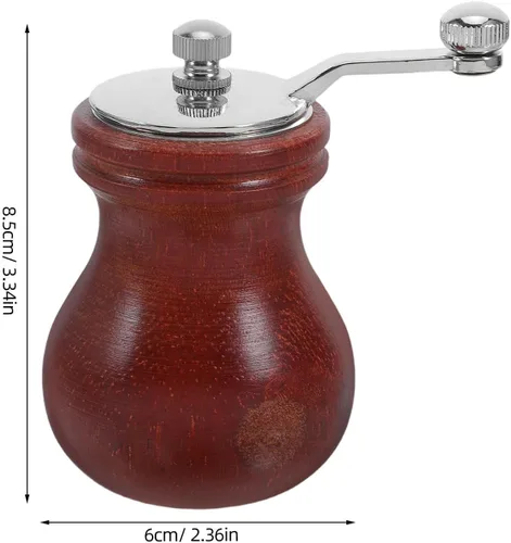 Vista 2 de Wooden Manual Small Pepper Mill and Sea Salt Grinder with Ceramic Core Refillable Spice Grinder for Kitchen Home Cooking