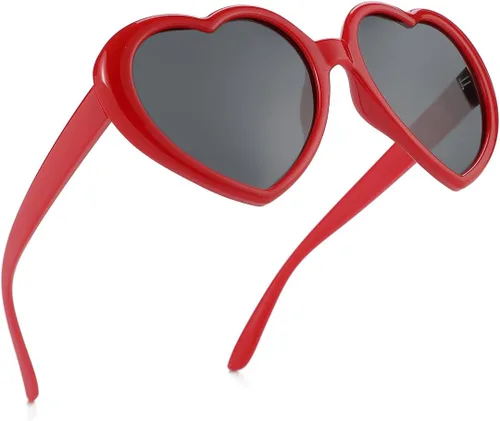 Vista 5 de Gleyemor Gafas de sol polarizadas en forma de corazón para mujer, gafas de moda, accesorios de moda