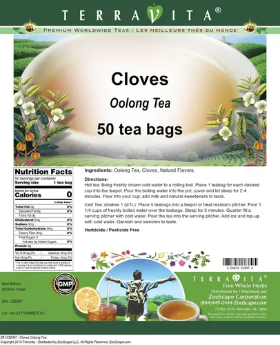 Vista 2 de Clavo de Té Oolong (50 bolsitas de té, ZIN: 532087)