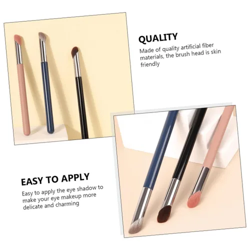 Vista 8 de Beaupretty 3 brochas correctoras para debajo de los ojos, mini cepillo de nariz plano en ángulo para ocultar la mezcla y pulir