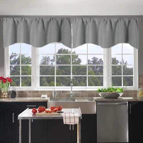 Vista 19 de Cenefa Blanco Puro Paquete de 2 - Cortinas de Liquidación para Sala de Estar, Baño y Dormitorio - Estilo Granja Festoneado, 18 Pulgadas de Largo