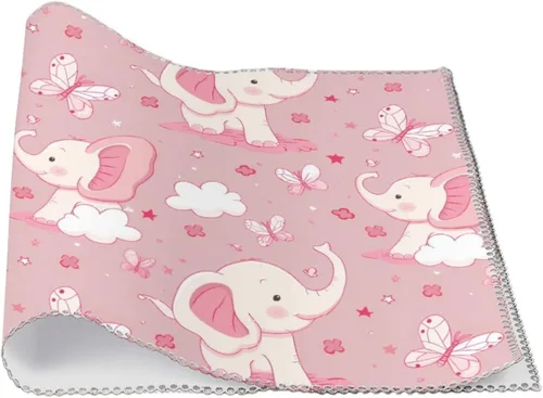 Vista 3 de Elephant Butterfly Placemats Set of 6 Resistant Table Mats Washable Place Mats for Dinner Party Table Decoration