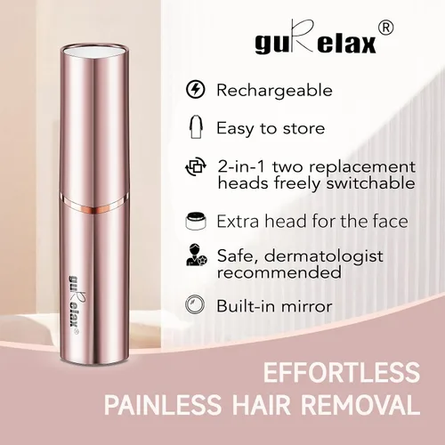Vista 2 de Removedor de vello facial para mujeres (Gen 3 Pro), recortador facial de cejas, dispositivo de depilación 2 en 1 de lujo para cara, labios, nariz