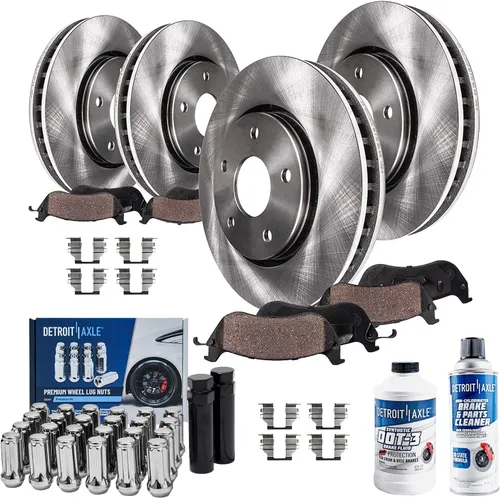 Vista 64 de Detroit Axle - Rotores de freno para Chrysler 200 2015 2016 2017, Rotores de freno de disco de reemplazo: 12.01" pulgadas delantero y 10.95