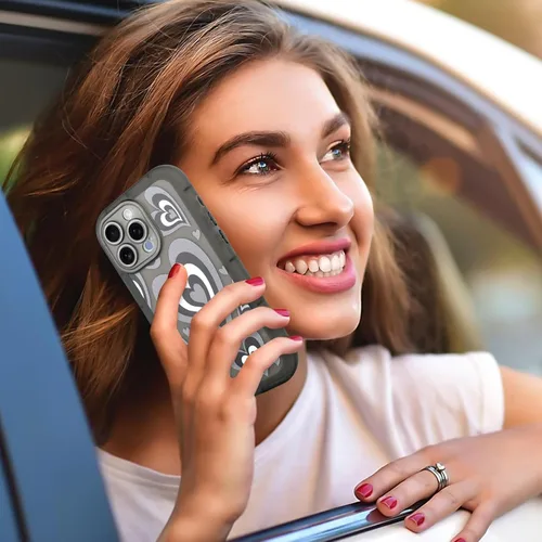 Vista 6 de AIGOMARA Funda para iPhone 16 Pro Max con bonito patrón de corazón, ajuste delgado, suave, flexible, a prueba de golpes, TPU para mujeres y niñas