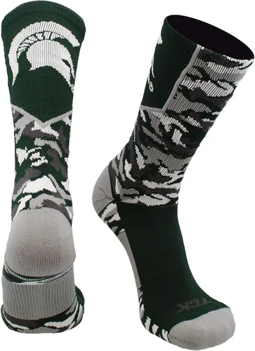 Vista 9 de TCK NCAA Woodland Camo Crew Socks – Officially Licensed Collegiate Fan Gear – Durable Cushioned Moisture Wicking Socks