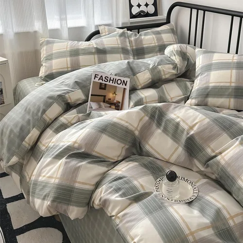 Vista 195 de mixinni Juego de funda de edredón vintage a rayas, tamaño twin, juego de ropa de cama de 3 piezas, 100% algodón lavado, suave y transpirable, funda