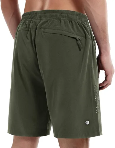 Vista 2 de Pantalones cortos deportivos para hombre, para correr, gimnasio, senderismo, pantalones cortos de entrenamiento para hombre de 7 pulgadas, cómodos