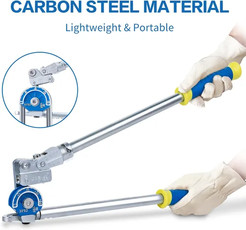 Vista 5 de Doblador de tubos de 1/2 "Heavy Duty Tubing Bender Tube Bender Roller 180° HVAC Herramienta de cobre para tubería de cobre, tubo de acero