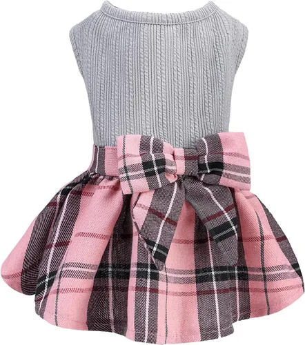 Vista 12 de PUPTECK Vestido estampado para perro, ropa para mascotas para el 4 de julio con lindo corbatín para cachorros, bandera, XS Estilo americano