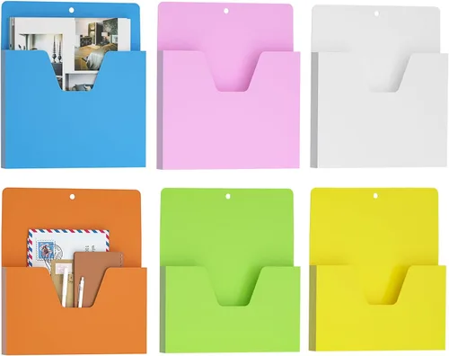 Vista 11 de MFTEK Soporte magnético para archivos con 6 bolsillos, organizador de archivos colgantes, suministros de oficina para gabinetes, pizarra blanca