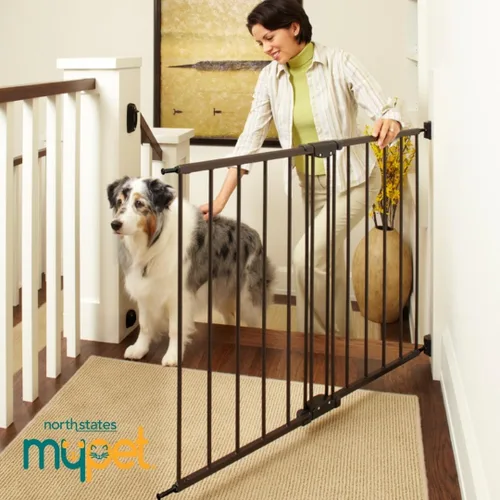 Vista 8 de MyPet Puerta para mascotas Windsor: puerta para perros de 28.68" - 47.85" de ancho. Soporte de hardware, puertas para perros para la casa, puerta