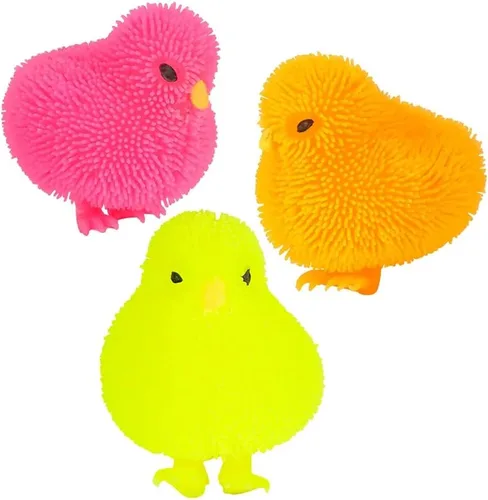 Vista 4 de The Dreidel Company 12 unidades de patos de goma acolchados de pollo para niños, juguete para aliviar el estrés para niños, pato de baño