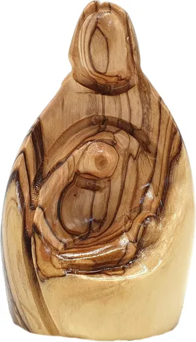 Vista 3 de Zuluf HOF027 - Figura de madera de olivo de 3.1 pulgadas, pequeña Natividad tallada a mano de José, Virgen María y Niño Jesús, inauguración de casa