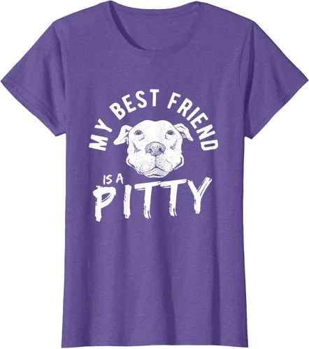 Vista 24 de My Best Friend Is A Pitty Pitties Pitbull - Camiseta Negro