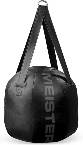 Vista 2 de Meister Bolsa pesada de bola de demolición llena de 60 libras para boxeo y MMA - Negro