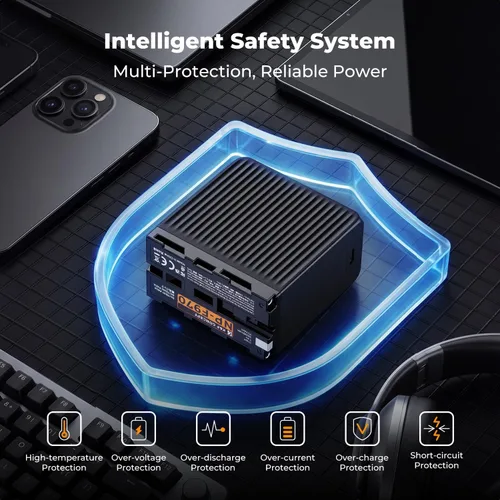 Vista 8 de K&F CONCEPT Batería de repuesto NP-F970 de 10500mAh, PD45W USB-C 2H carga