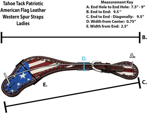 Vista 2 de Tahoe Tack Correas de cuero con bandera americana patriótica occidental - Señoras