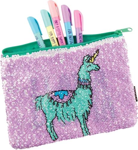 Vista 4 de Style.Lab Magic Sequin Reveal Pouch-Llama/Drama Science-Lab-Accesorios de baño