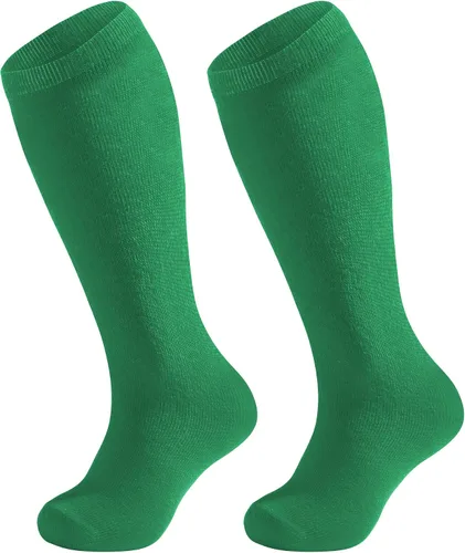 Vista 3 de UTTPLL Calcetines de algodón para niños pequeños, calcetines de béisbol hasta la rodilla, calcetines deportivos de fútbol para niños, calcetines