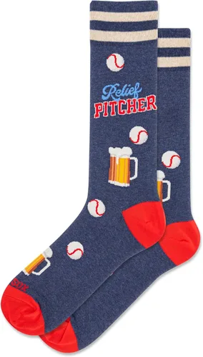 Vista 11 de Hot Sox Calcetines deportivos y atléticos divertidos para hombre, paquete de 1 par, regalos de moda novedosos y divertidos Por encima del par