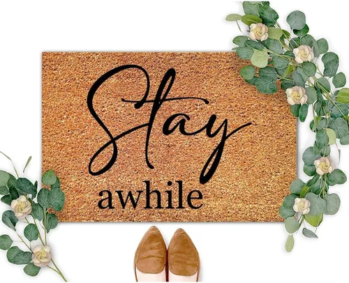 Vista 21 de SILYHEART The Violence of The Wicked Will Drag Them Away Coir Mat Doormats Motivational Quote Rustic Weather Resistant Non Slip Mat for Front Porch