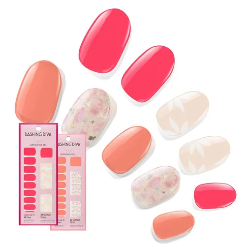 Vista 12 de Dashing Diva Paquete de tiras de uñas brillantes, la colección más vendida, Lavender Dreams & After Glow - Sin rayos UV, resistentes al