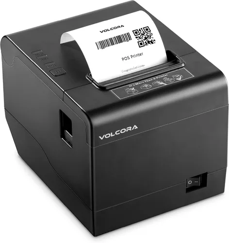 Vista 8 de Impresora de Recibos Térmica Volcora, Impresora POS de 80 mm con Cortador Automático, Interfaz USB/Ethernet para Windows/MAC/Linux, Soporte