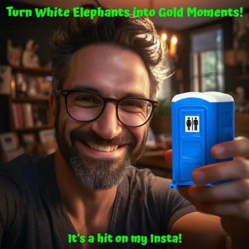 Vista 5 de Funwares Diseñado y propiedad estadounidense, original Porta Potty Shot Glasses regalo para hombres, la mejor opción para el humor número 2, vaso