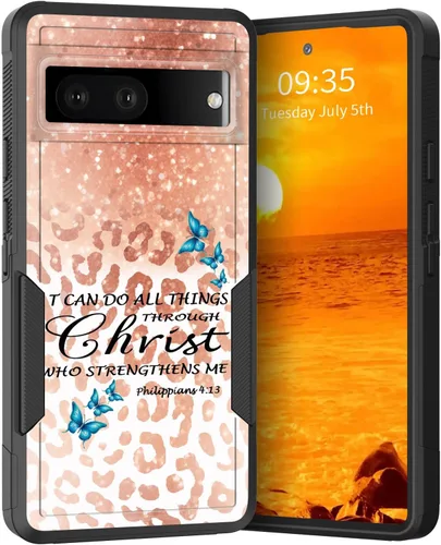 Vista 145 de Funda para Pixel 6A, Híbrida de Doble Capa de Servicio Pesado Resistente a Prueba de Golpes PC Duro + Funda Protectora de Silicona Suave para Google