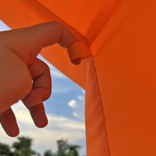 Vista 6 de Naranja inflable del arco de la línea de meta del comienzo de los 20ft con el ventilador potente, arco inflable del hexágono para el comercio