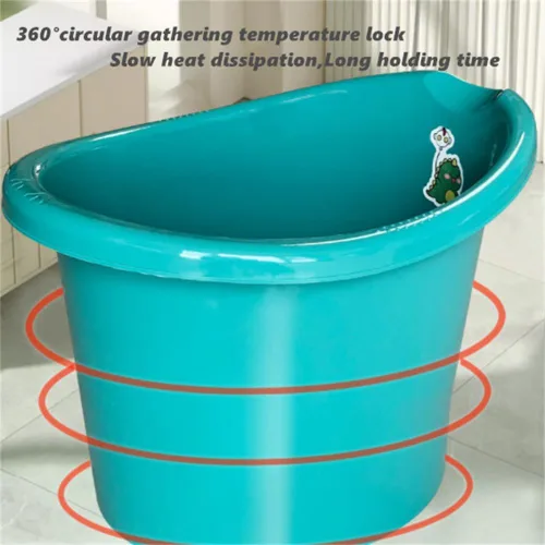 Vista 6 de Bañera para niños pequeños con asiento, bañera para niños de 0 a 3 años, baño más grande para niños más grandes a la hora del baño (azul)