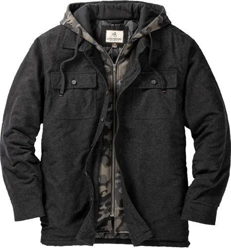 Vista 12 de Legendary Whitetails - Chaqueta Maplewood tipo camisa con capucha para hombre Cuadros de bisonte antiguo