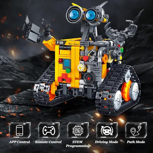 Vista 3 de Kit de construcción de robot, aplicación y control remoto, juguetes de robot para niños, 4 en 1, robot de bloques de construcción de control remoto