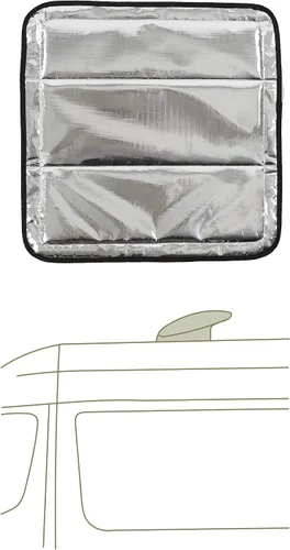 Vista 8 de VanEssential Cubierta de ventilación de techo opaca con aislamiento magnético diseñada para (MaxxAir/Fantastic Fan) 16.5 "x 16.5" - Negro