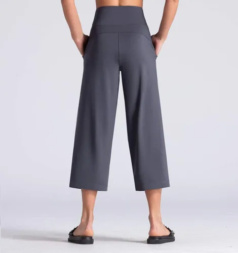 Vista 5 de THE GYM PEOPLE - Pantalones capris de yoga para mujer, con corte bota, bolsillos, cintura alta para control de abdomen, para entrenamiento