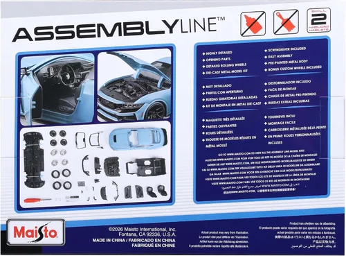 Vista 9 de Maisto Línea de montaje a escala 1:24 Kit de modelo fundido a troquel 2012 Ford Mustang Darkhorse